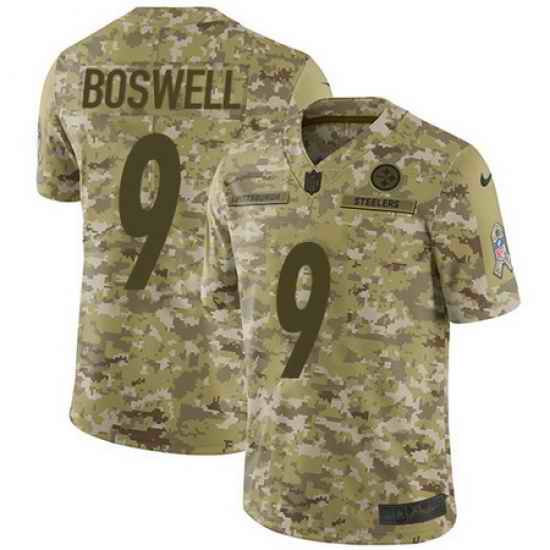 Nike Steelers #9 Chris Boswell Camo Mens Stitched NFL Limited 2018 Salute To Service Jersey